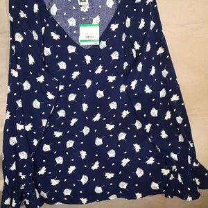 ANNE KLEIN size l blue flowered